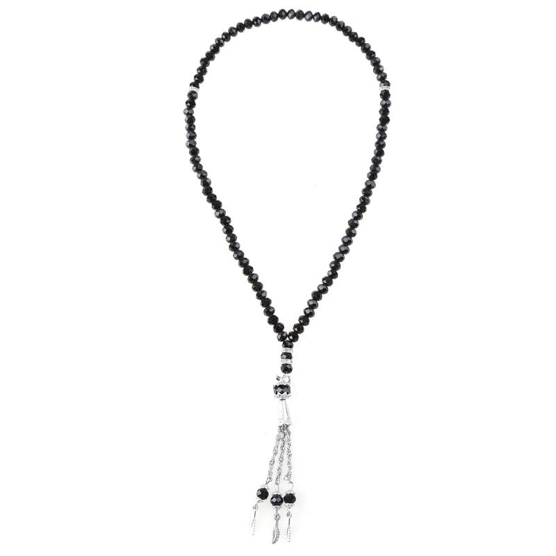 Crystal Tasbih Prayer Bead  Muhammad Islamic Prayer Rosary Beads Muslim Islam 99 Prayer Beads Necklace Foldable