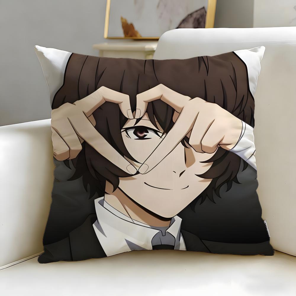 

Классическая наволочка для подушки Bungo Stray Dogs Мягкая Легко стирающаяся Универсальная для Дивана Кровати Путешествий и Офиса 30X30cm