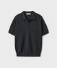 Yunionbeullu Hard Twist Spread Polo Half Knit [Graphite]