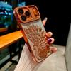 Peacock Plated Frame Glitter Stickers Rhinestone Lens Ring Case for For Iphone 17 Air 16 1 14 Plus 13 Pro Max Protect Soft Cover