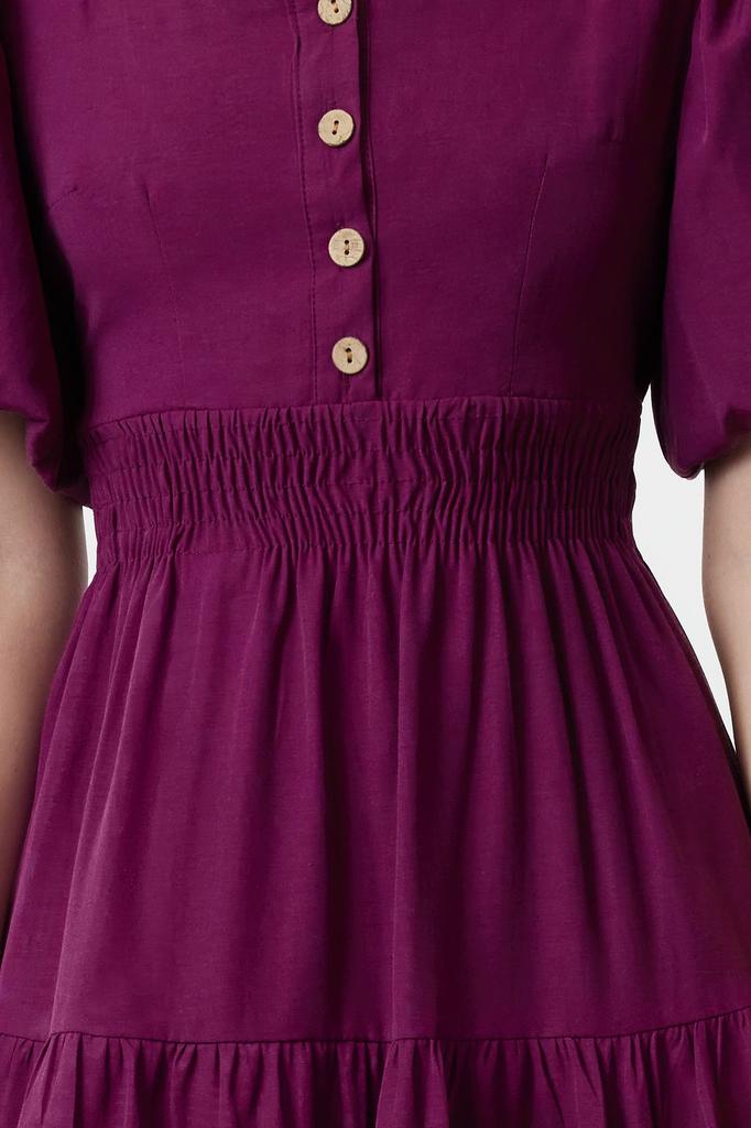 Women's Style Dress Pink Square Neck Maxi Woven Dress with Opening Waist and Back Detail