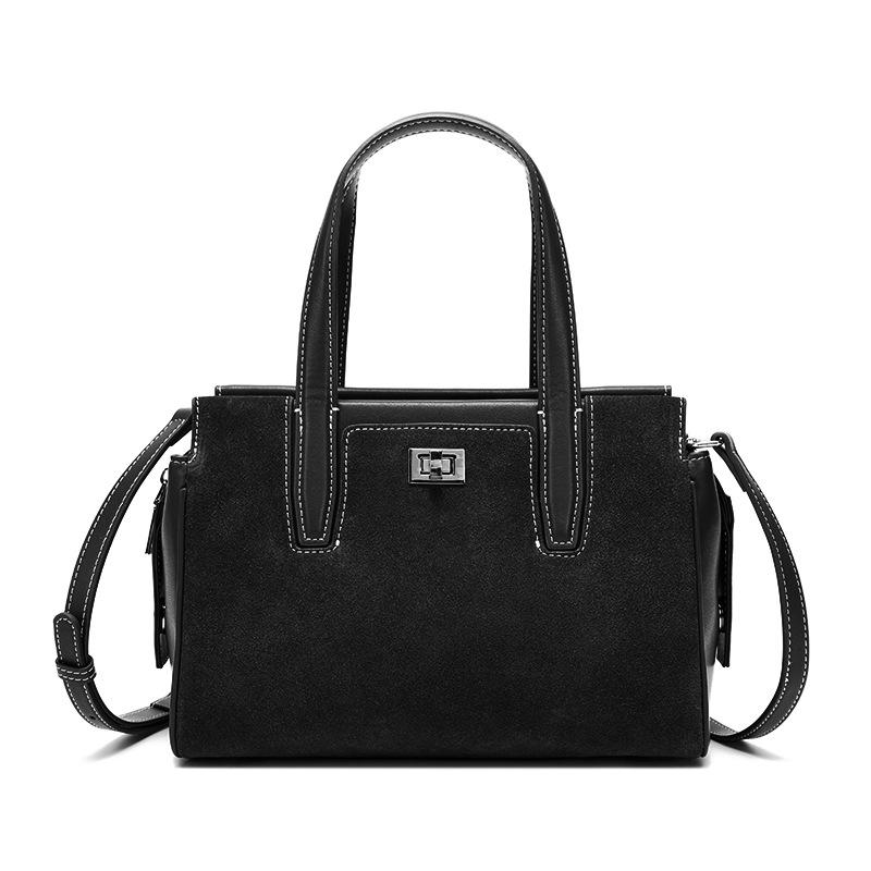 

Женская сумка из натуральной кожи, ручная, ретро и универсальная сумка через плечо для поездок на работу чёрный