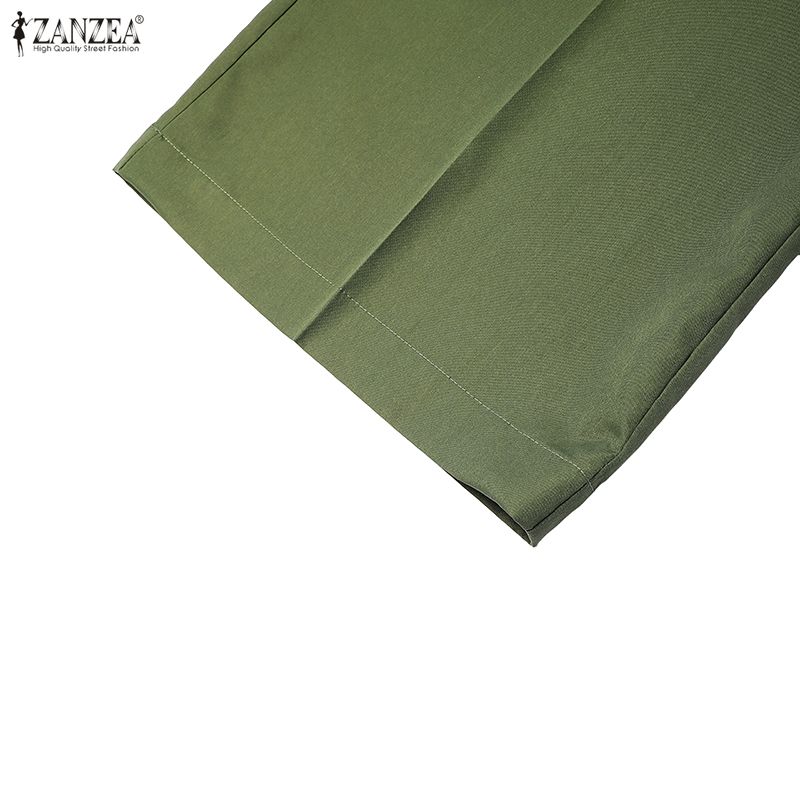 ZANZEA נשים חולצה עם שרוולים קצרים ומכנסיים קז'ואל סטים של חליפות שני חלקים