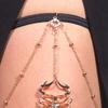 Punkowy łańcuszek na nogę, podwiązka, wiszący skorpion, długi frędzel, łańcuszek na udo, elastyczny, seksowny łańcuszek na ciało, biżuteria, impreza w klubie nocnym dla kobiet