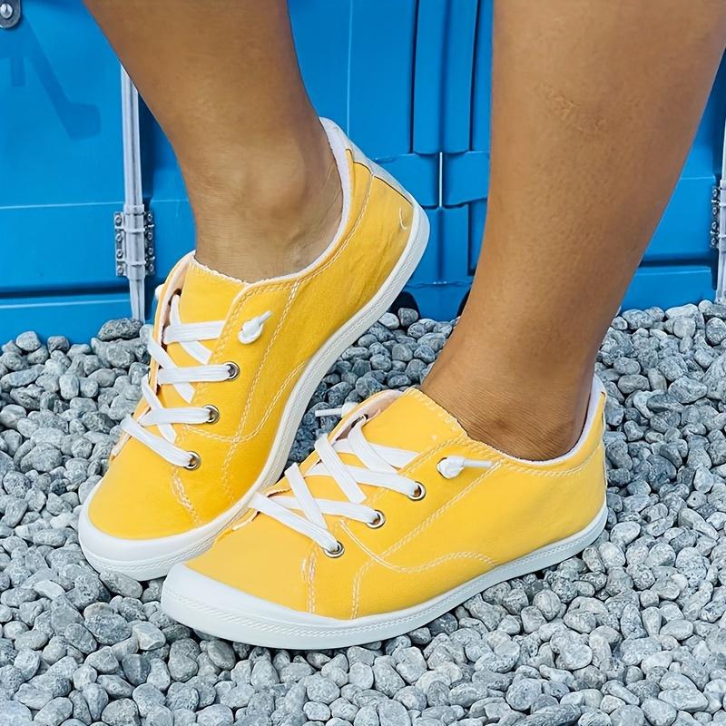 Pantofi de pânză de culoare uni pentru femei, pantofi minimalisti confortabili și plati, papuci ușori