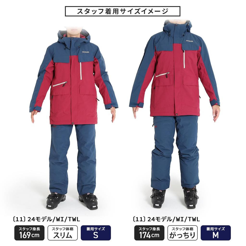 NNOUM Snowboard Apparel Top and Bottom Water Resistant To Adjustable Available In a Variety of Colors 24 Model Men's Set, 30,000ml, Flexible,