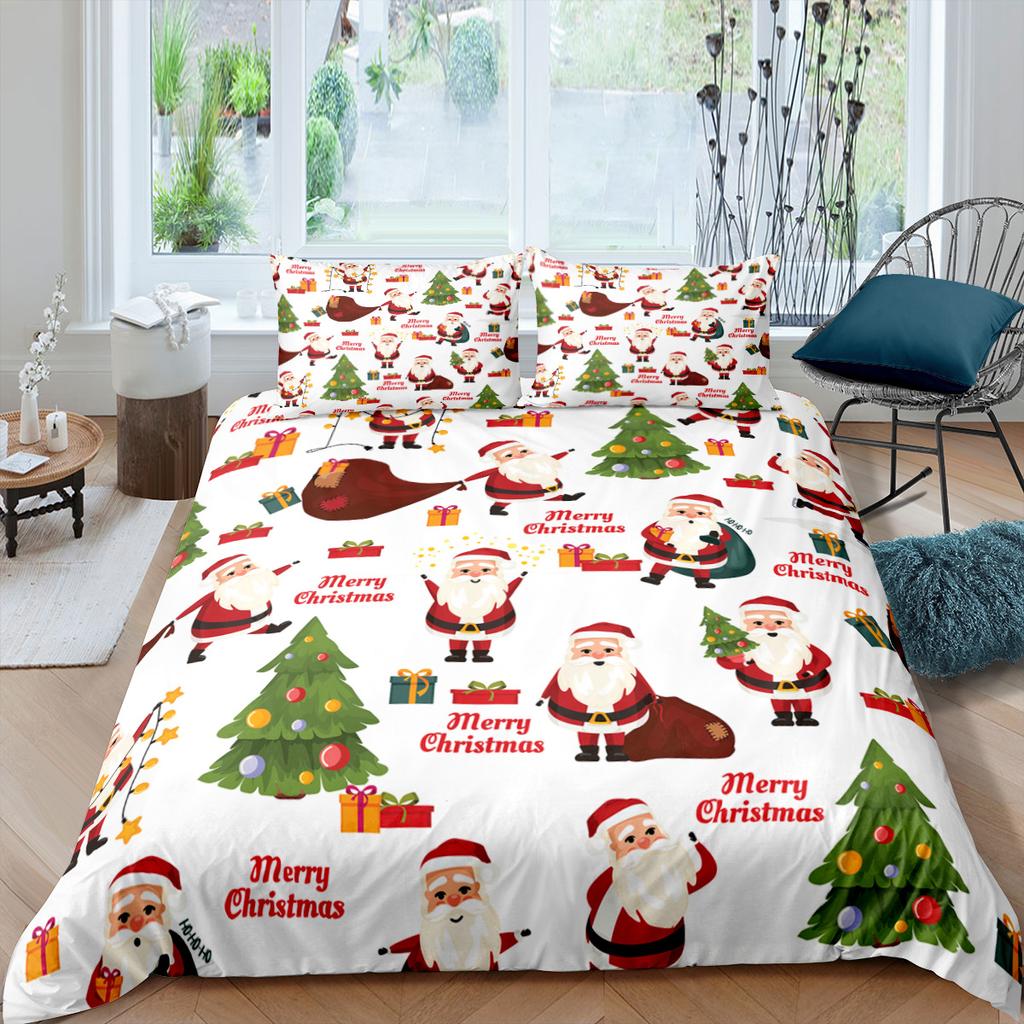 3D Christmas Bedding Set Christmas Atmosphere Decoration HD Printing Duvet Cover 2/3 Pieces AU/EU/US/UK/DE Full-size Soft Home Decoration