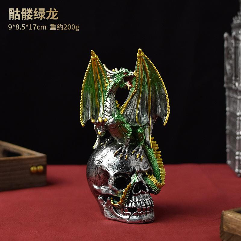 

Halloween Skull Magic Dragon Ornament Tabletop Creative Lava Dragon Egg Resin Decoration Holiday Gifts