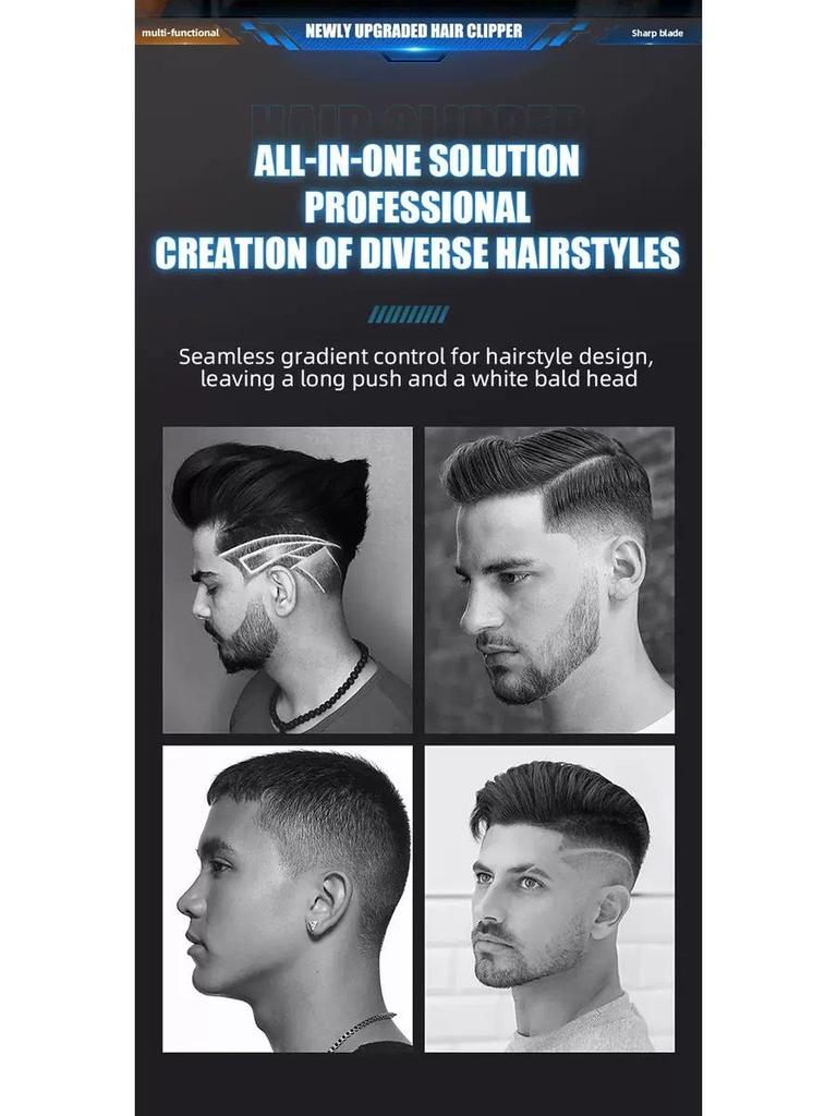 Electric Hair Clipper: Customizable, Rechargeable, Plug-in, LCD Display, Hair and Beard Trimmer