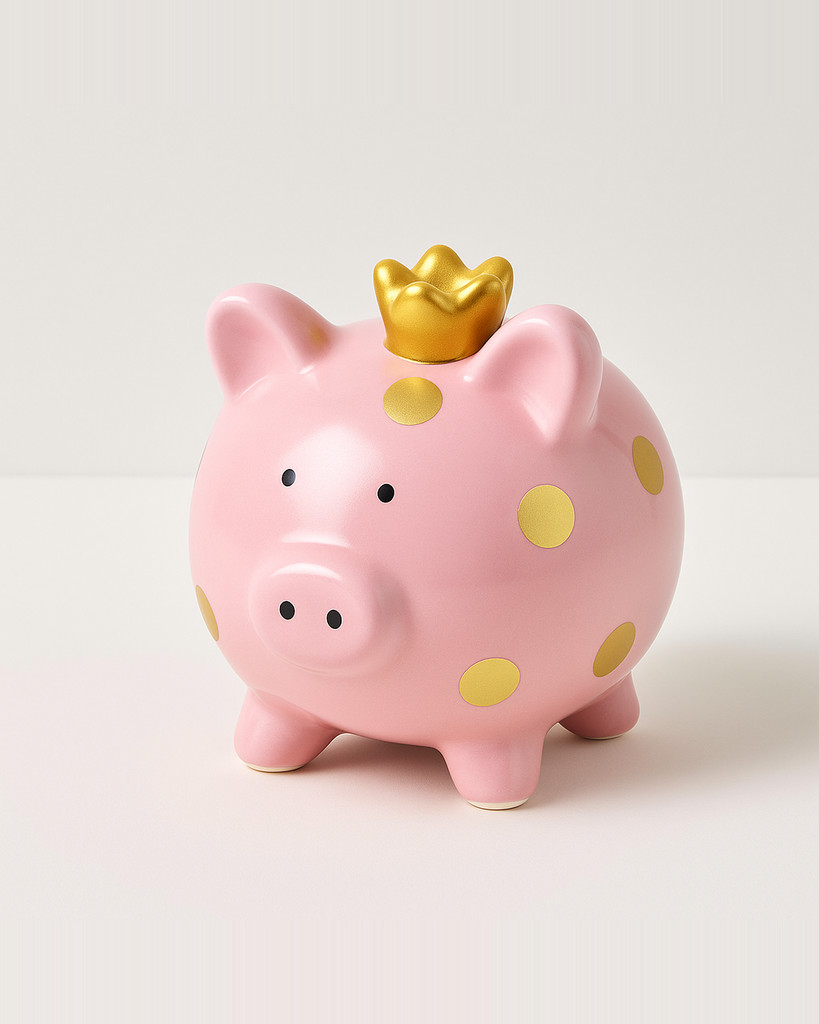 Tooarts Crown Skarbonka Ceramiczna Skarbonka Cartoon Spotted Pig Wyposażenie domu Rzemiosło Rodzina