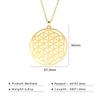 LIKGREAT Flower of Life Pendant Necklace for Women Mandala Chakra Hollow Stainless Steel Charms Jewelry Geometry Amulet Gift