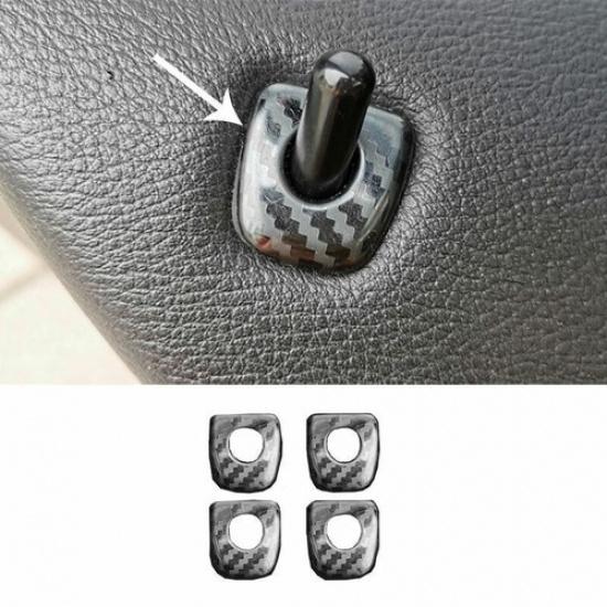 For BMW X5 E70 2008-2013 Carbon Fiber Steel Inner Door Lock Down Bolt Ring Trim