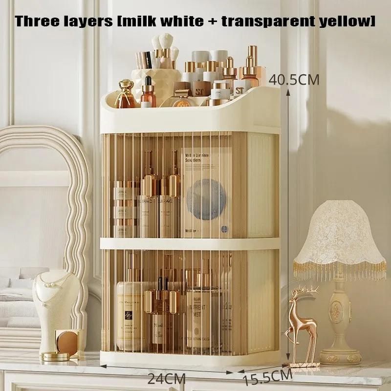 Large Capacity Cosmetic Storage Box Dressing Table Skin Care Products Storage Rack Makeup Container Desktop Cosmetic Storage Box