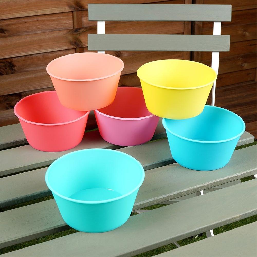 6x Plastic Reusable Travel Picnic Bowls Set 400ml