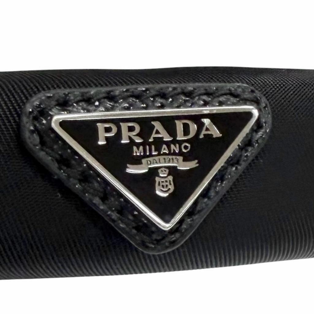 Great PRADA Katyusha Triangle Logo Re-Nyron Headband Hair Accessory 1IH020 Used