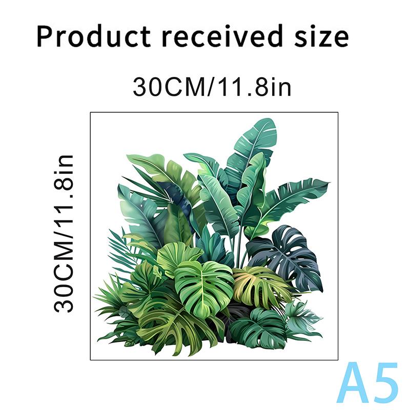 

Зеленые листья растений Наклейка на туалет Самоклеящиеся настенные наклейки для ванной Наклейка на стену Украшения для дома Наклейки