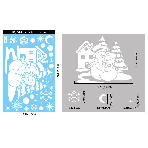 New Christmas Party Decoration Creative Bells, Reindeer, Santa Claus, Electrostatic Stickers, Snowflakes, Snowmen, Glass Stickers