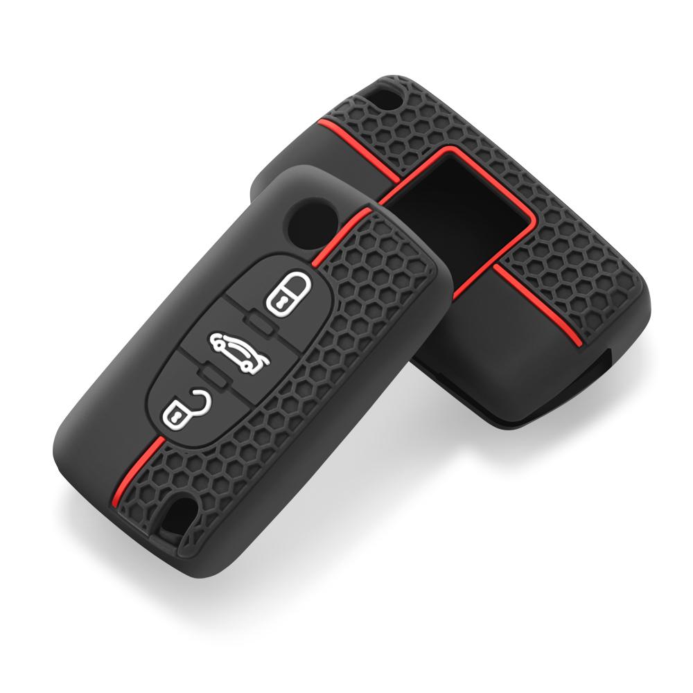2 3-przyciskowy pokrowiec na kluczyk dla Citroena C-Crosser C3 C4 Picasso Berlingo Pokrowiec dla Peugeot Partner Tepee 207 307 308 407 Brelok