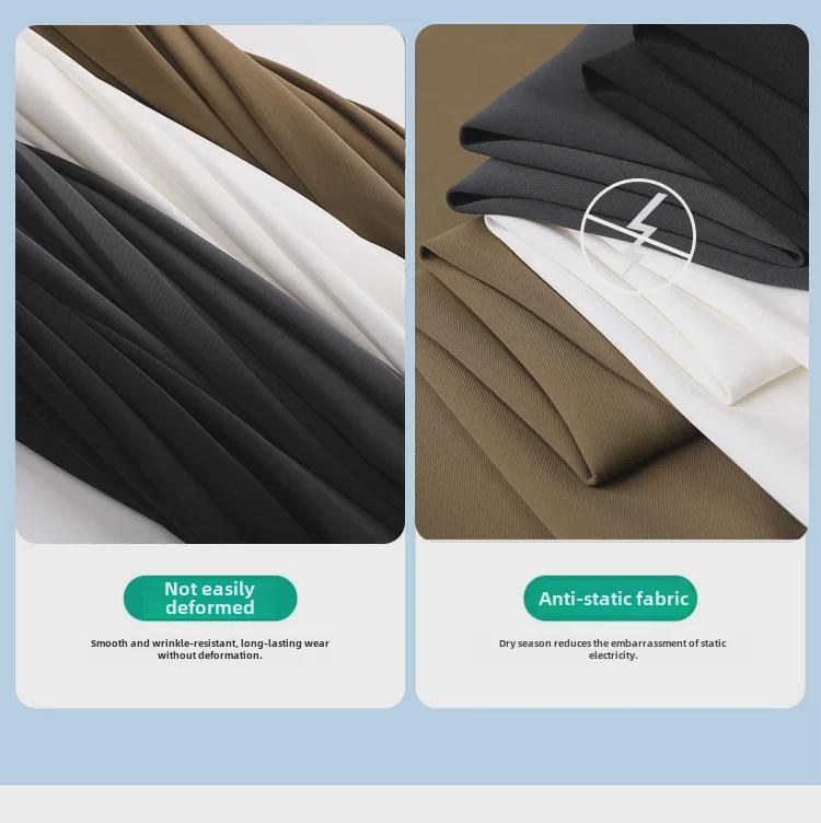 Women's High-Waist White Suit Pants - Spring and Autumn 2023, Straight Wide-Leg Design