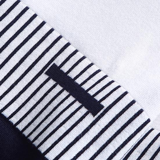 Herren Color Block Streifen Rundhals Langarm Schlank Gestrickter Pullover Pullover Oberteil