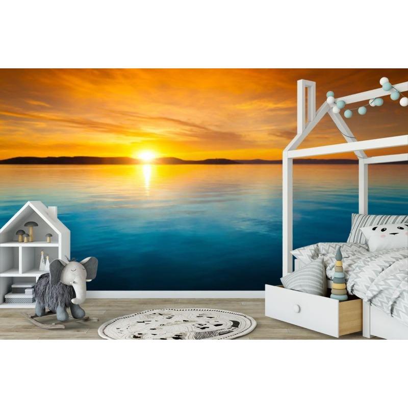 3d Wallpaper Sunset Water Lake Background Wall Murals Landscape Scenery Wall Paper Water Blue Sea Sky Bedroom Living Room Wall Mural