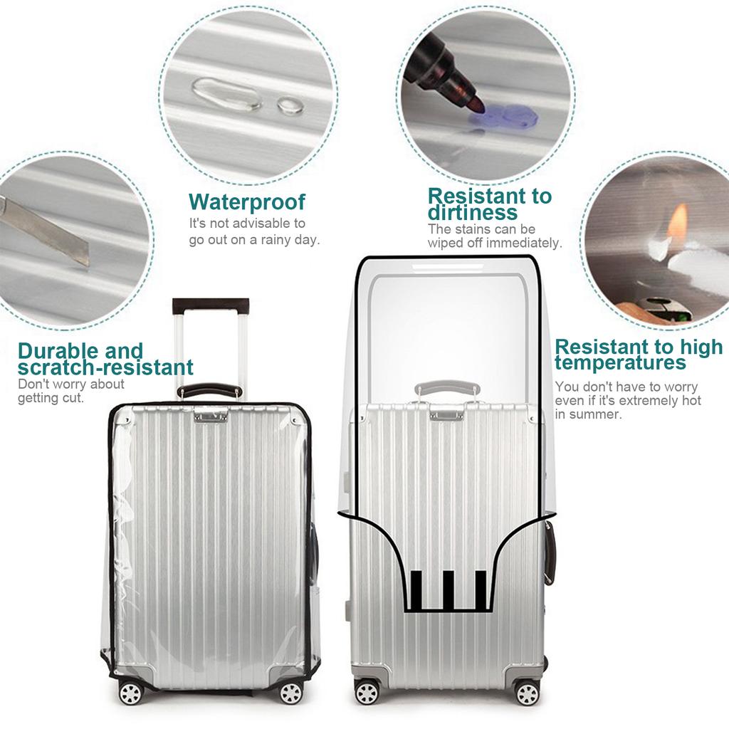 3Pcs Trolley Case Protect Sleeve PVC Suitcase Protective Case Portable Luggage Protector for Outdoor Travel Protection