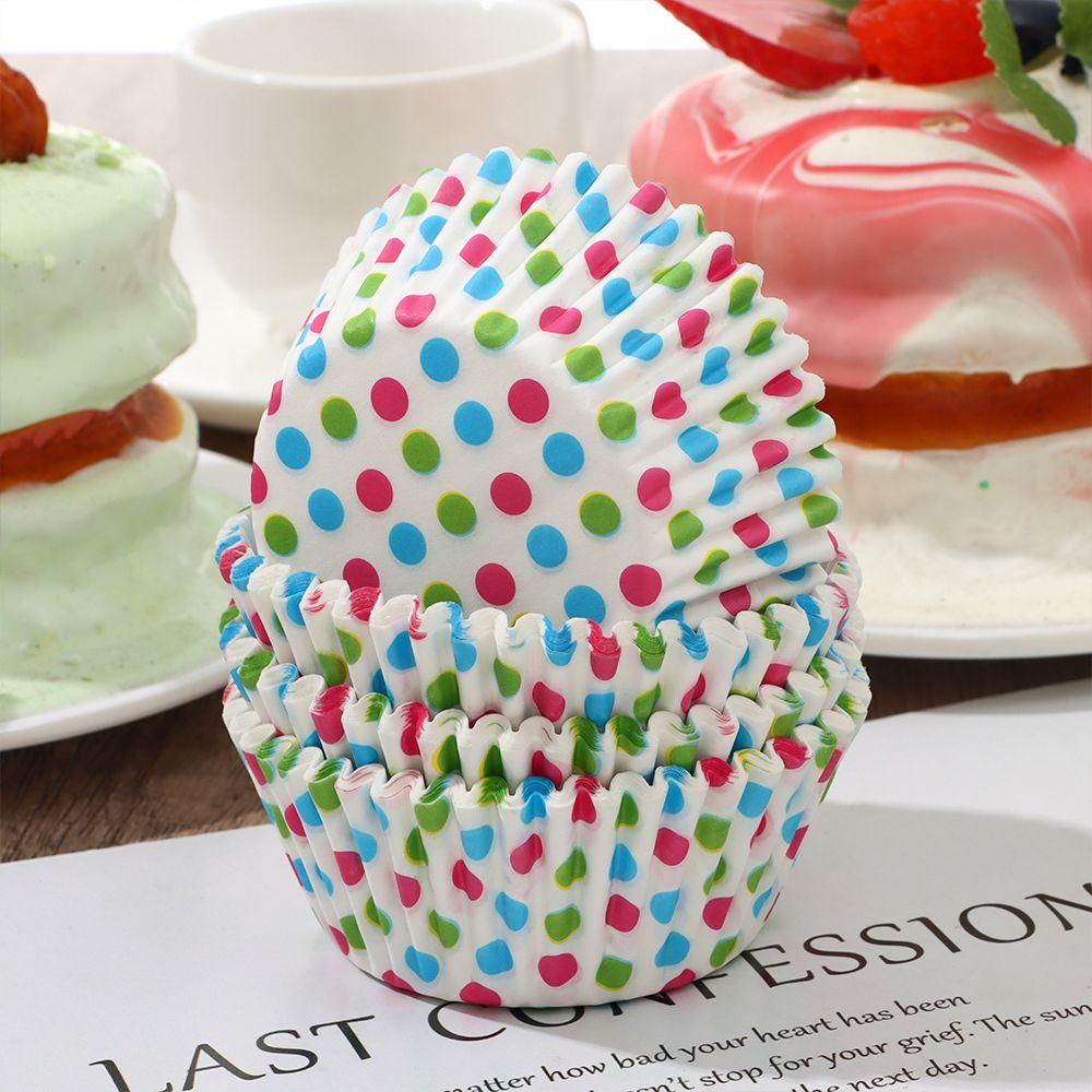 100 Stück CupCake Kuchenform Backwerkzeuge Ölfest Papierhalter Muffinbox Kuchen Papierbecher Hülle Party Tablett Kuchen Dekorationszubehör