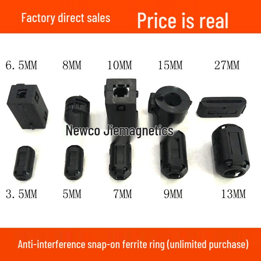Anti-Interference Magnetic Ring Ferrite Core Snap-On EMC Nickel-Zinc Shield Filter