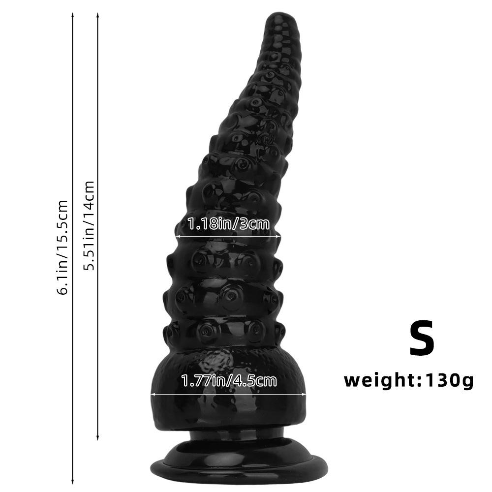 Black PVC Dildo Penis with Suction Cup Butt Plug Fisting Sex Toy Strap On Cock Big Dick Realistic Cock