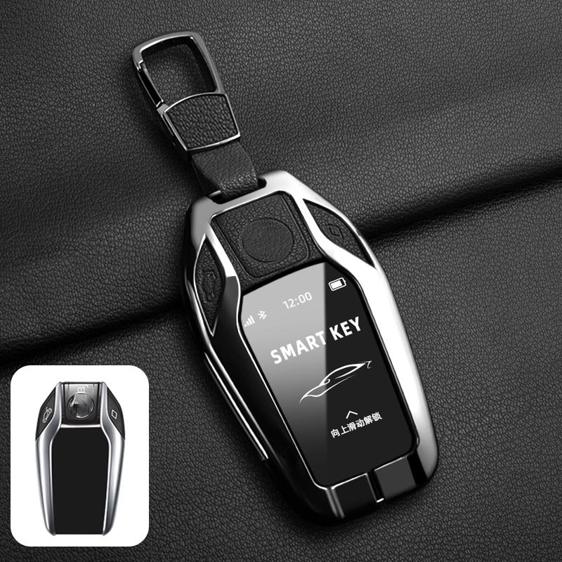 Goat Leather Zinc Alloy Car Key Case For Bmw 7 Series 730Li 740Li 535L E6 Series X3 X4 X5 I8 Key Case Car Rc Smart Key Case