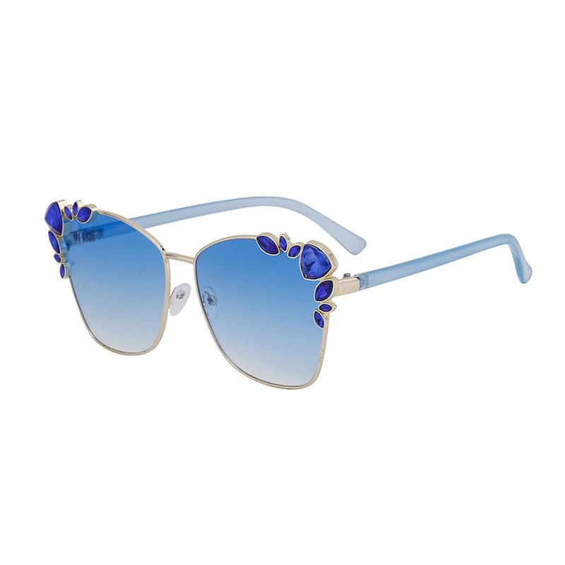 Cat'S Eye Diamond-Encrusted Large-Frame Sunglasses, Women'S Trendy High-End Sunglasses, Women'S Glasses Shades.