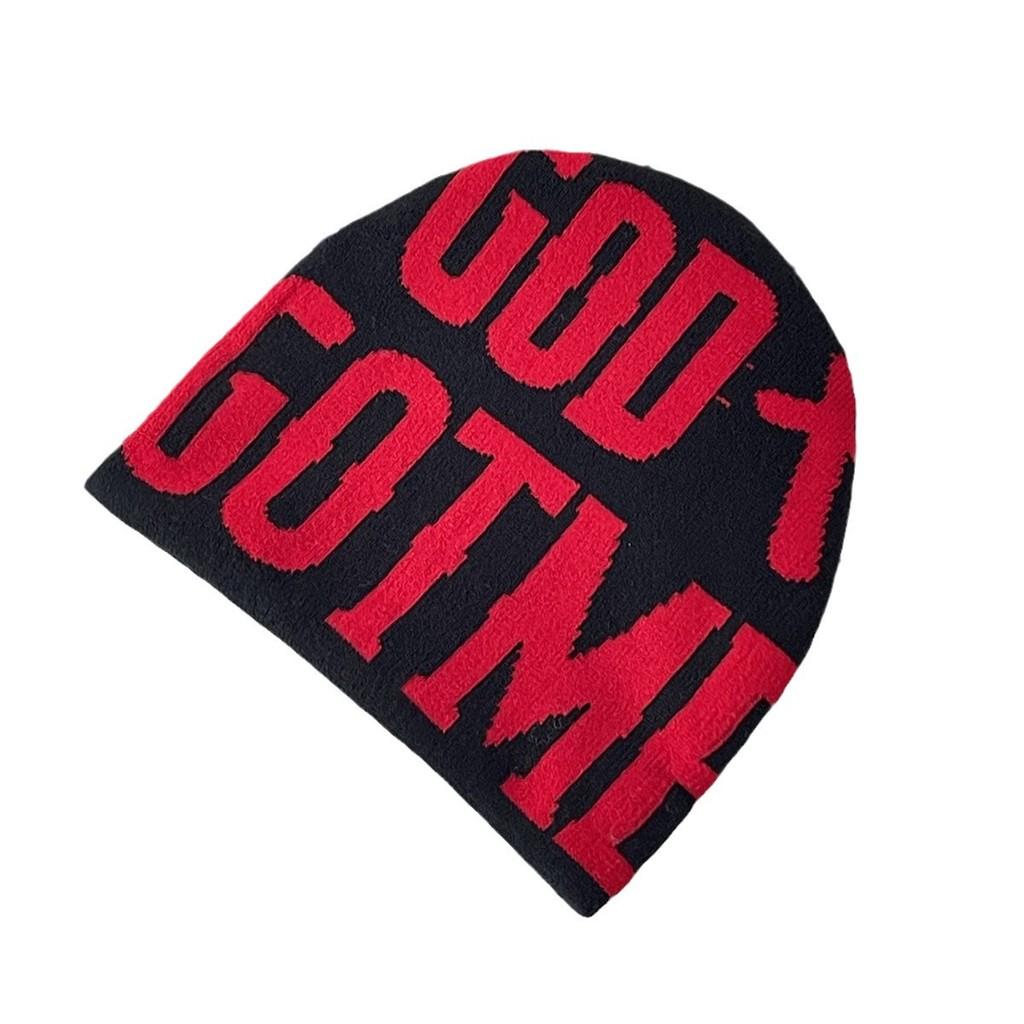 Knit Hat For Adults With Letter Embroidery Autumn Winter Acrylic Warm Beanie For Casual Wear чёрный