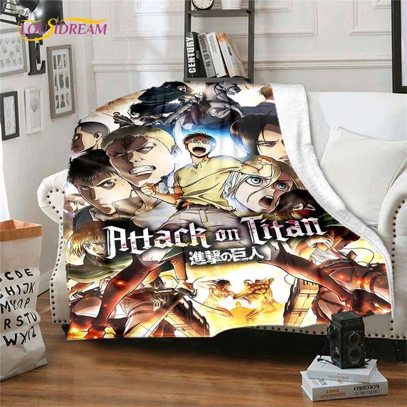 Attack On Titan Blanket Cover Anime Blankets for Beds Sofas Soft Carpet Warm Bed Sheet Bedspread Bedding Queen Size Room Decor