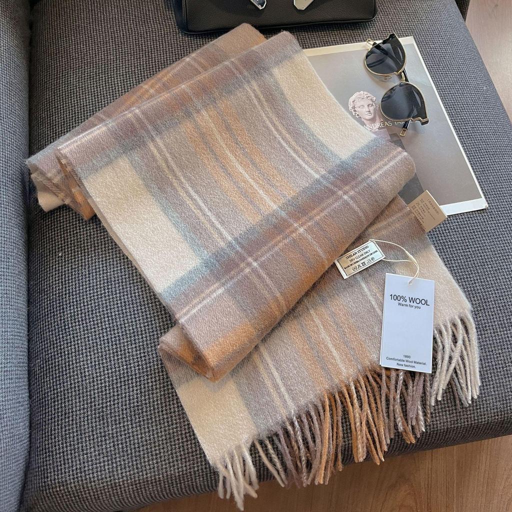 2025 Unisex 100% Wool Scarf: Versatile and Warm for Autumn & Winter