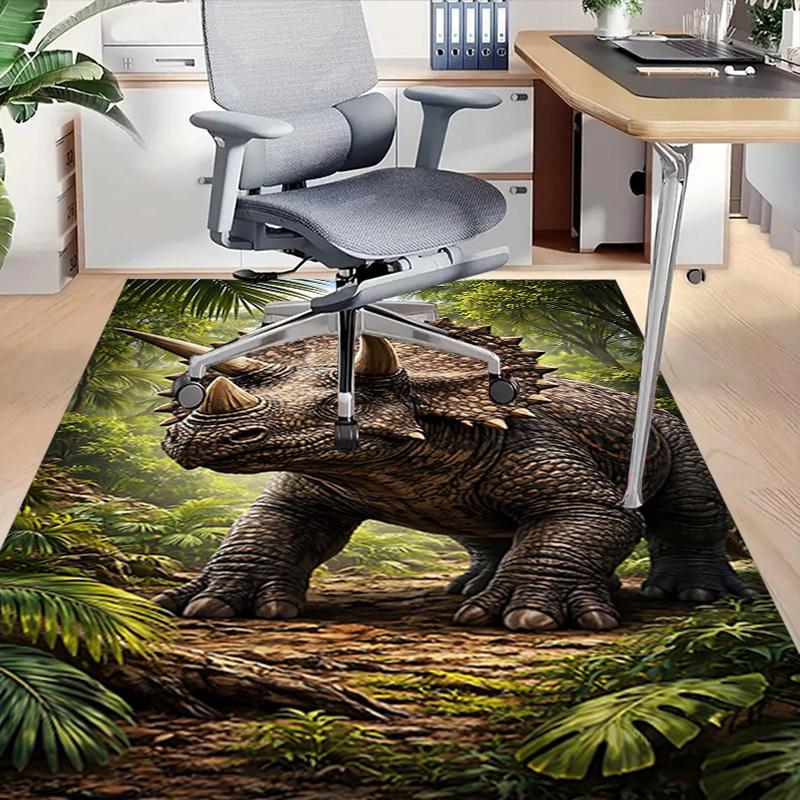 1 Stück Triceratops Dschungel Extra Groß Rutschfester Teppich, Büro, Familie, Schlafzimmer, Studio - Großer TeppichJ0324