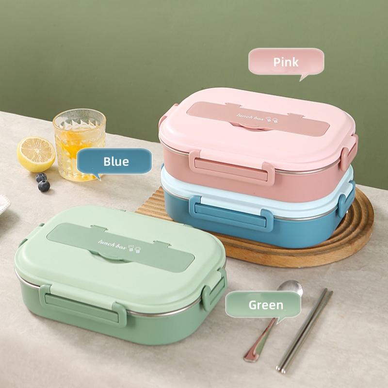 Thermal Lunch Box Stainless Steel Bento Box Student Sealed Portable with Compartment Bento Microwave Heating Food Container