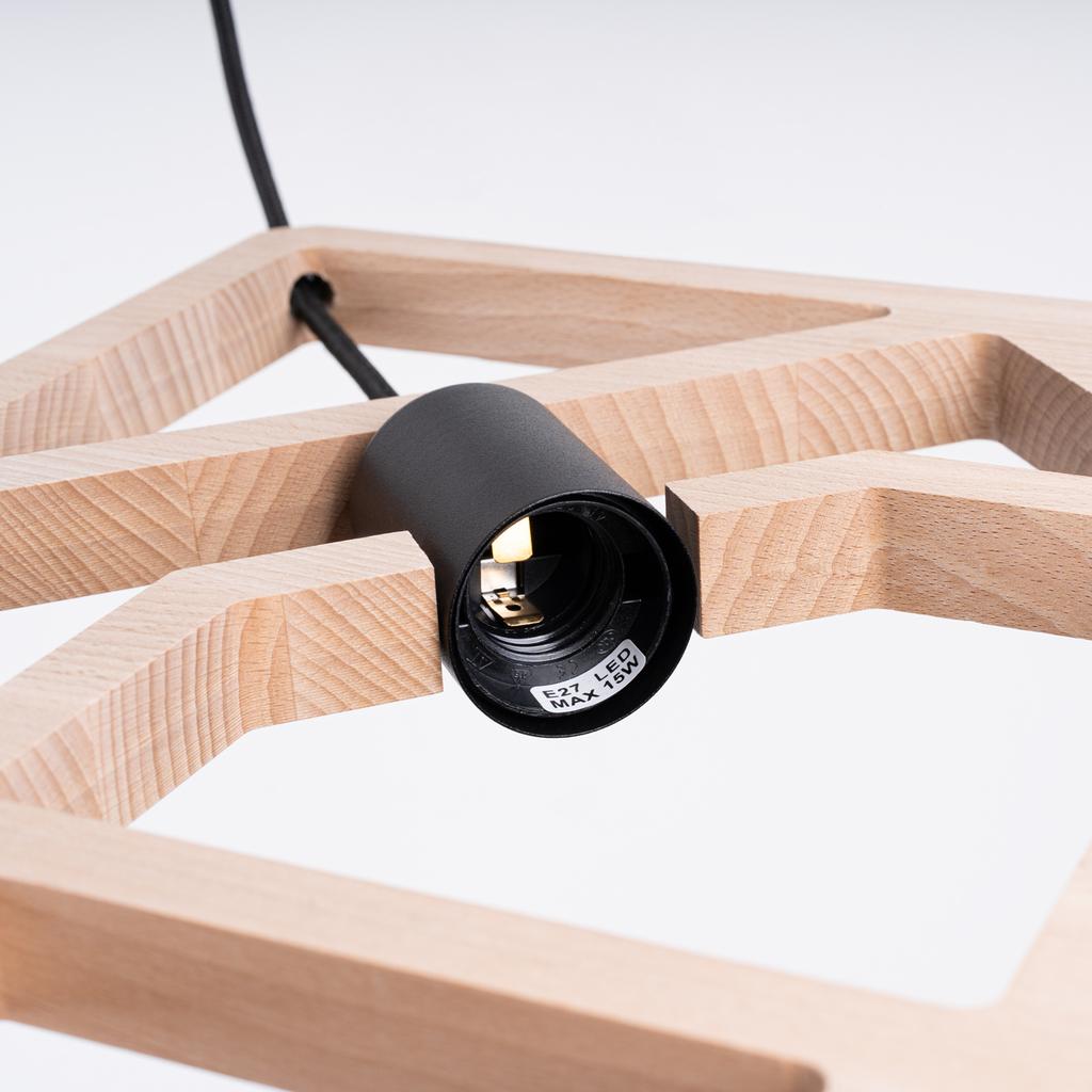 Lampa Wisząca Caro 1 E27 Naturalne Drewno  Wood Sollux Sl.1757