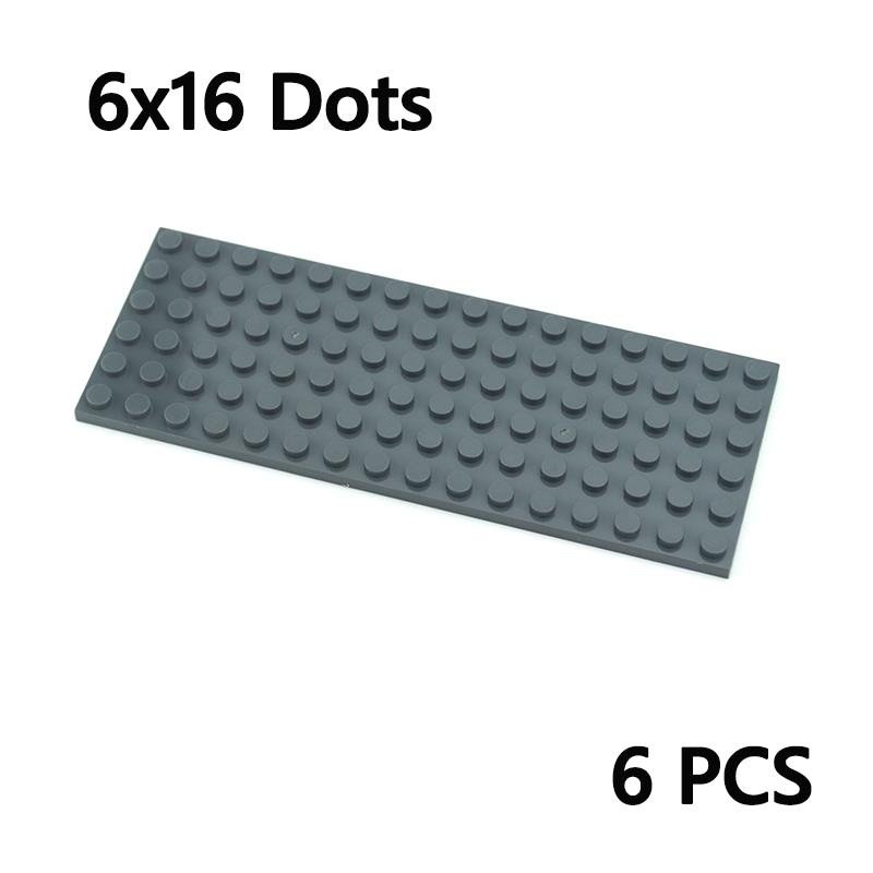 6Pcs Moc Building Blocks Thin Figures Bricks Plate 3027 6x16 Dots Particles Educational Creative Size Compatible Leduo Toys