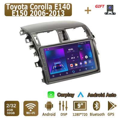 Toyota Corolla E140 E150 2006-2013 için Android Carplay Araba Radyosu Multimedya Oynatıcı Baş Ünitesi Stereo GPS Navigasyon BT WIFI 2+32GB