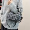 Niche Texture Pleated Bag Women's Bag 2025 New Plaid Dumpling Bag Fashionable One-shoulder Crossbody Bag