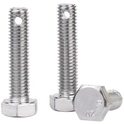 304 Stainless Steel Hex Head Screw with Hole, GB31.1, M6/M8/M10/M16