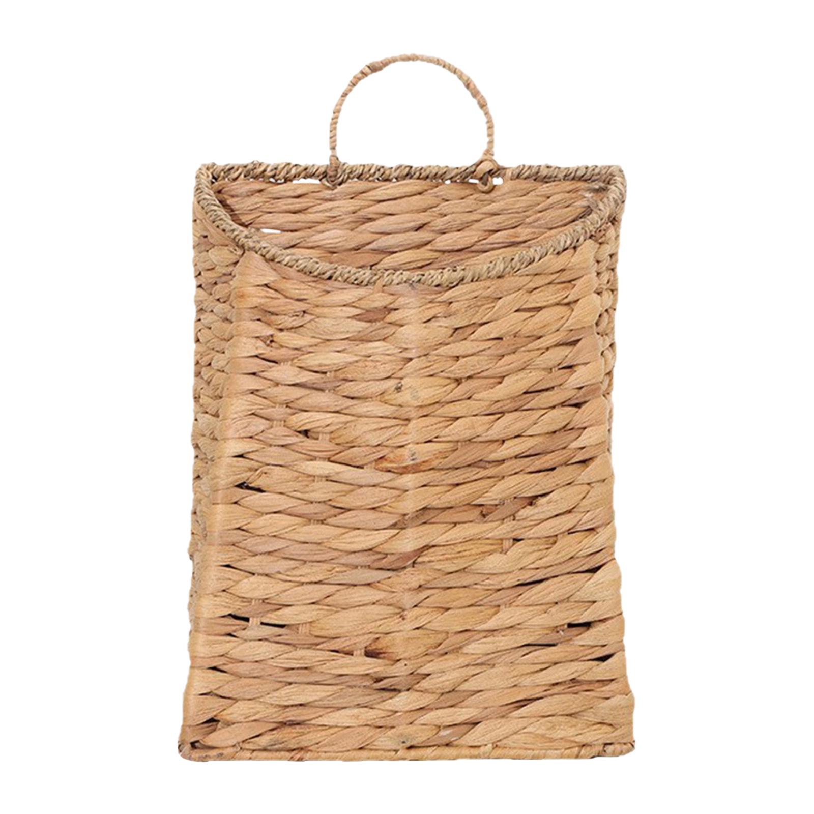 Плетеная подвесная настенная корзина Гиацинт водный Подвесная настенная корзина Плетеная Ручная работа Ротанг Настенный кашпо Для сада Дома Цветы Подвесные кашпо One Size