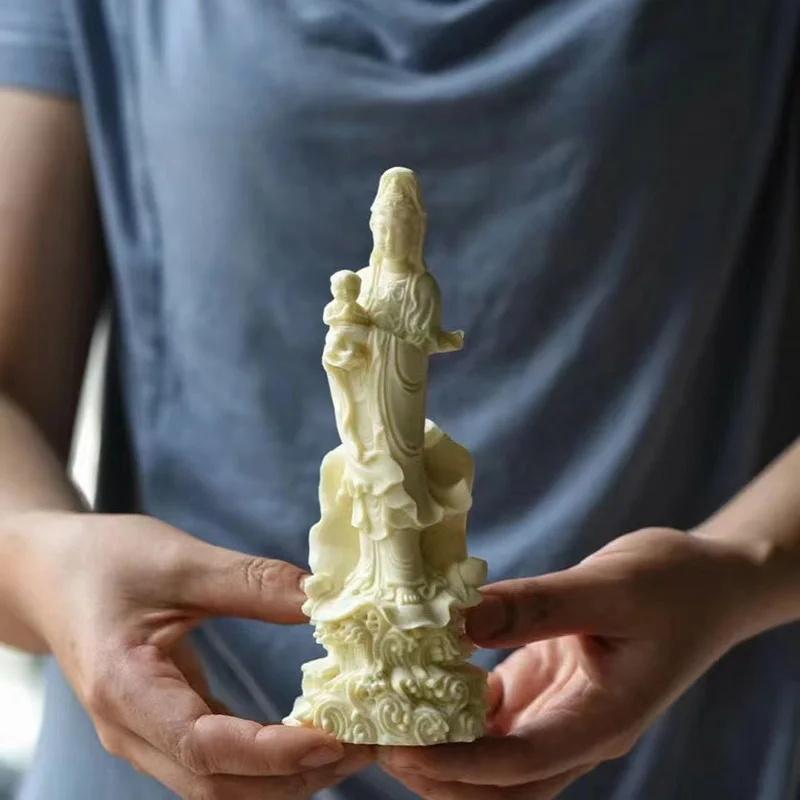 Son Guanyin Bodhisattva Skulpturen und Figuren senden Chinesische Buddha-Statuen Heim Wohnzimmer Reichtum Glück Feng Shui Dekor