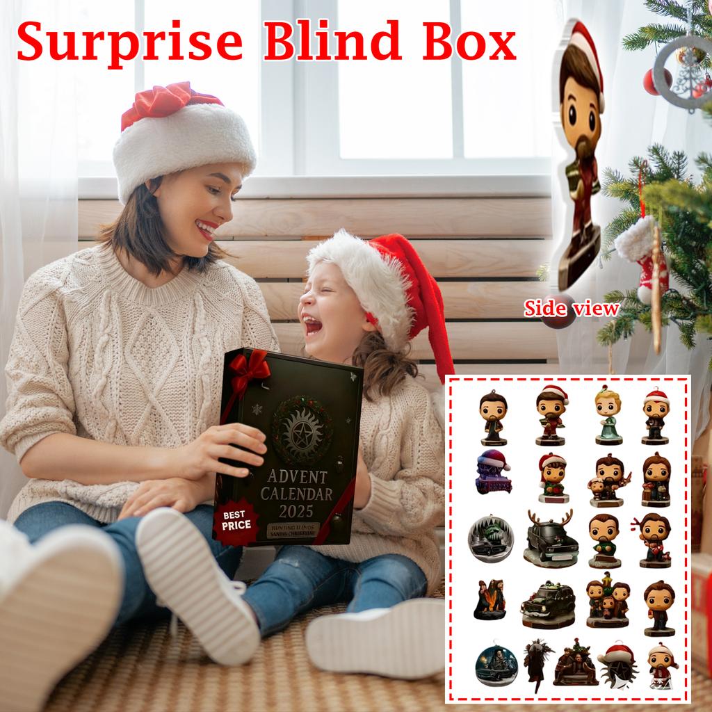 2D Plane Box 24 Double-sided Printing Pendant Countdown Calendar 24-day Christmas Advent Calendar Acrylic Plane Pendant Blindbox