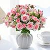 Artificial Flowers Silk Rose Wedding Bridal Fake Bouquet Valentine'Home Room Table Decor Outdoor Yard Garden DIY Photograph Prop