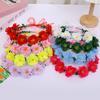 Colorful Flower Crown Headband Rave Party Decors for Women Girls Adjustable Floral Hair Wreath Wedding Boho Flower Headpiece