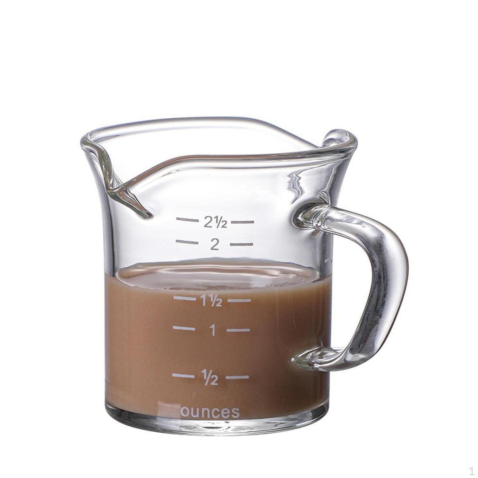 70ml Espresso Glass Measuring Cup with Scale for Coffee And Baking transparent