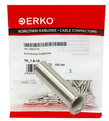 Non-insulated Ferrule TA 1,5/10 ERKO 100pcs