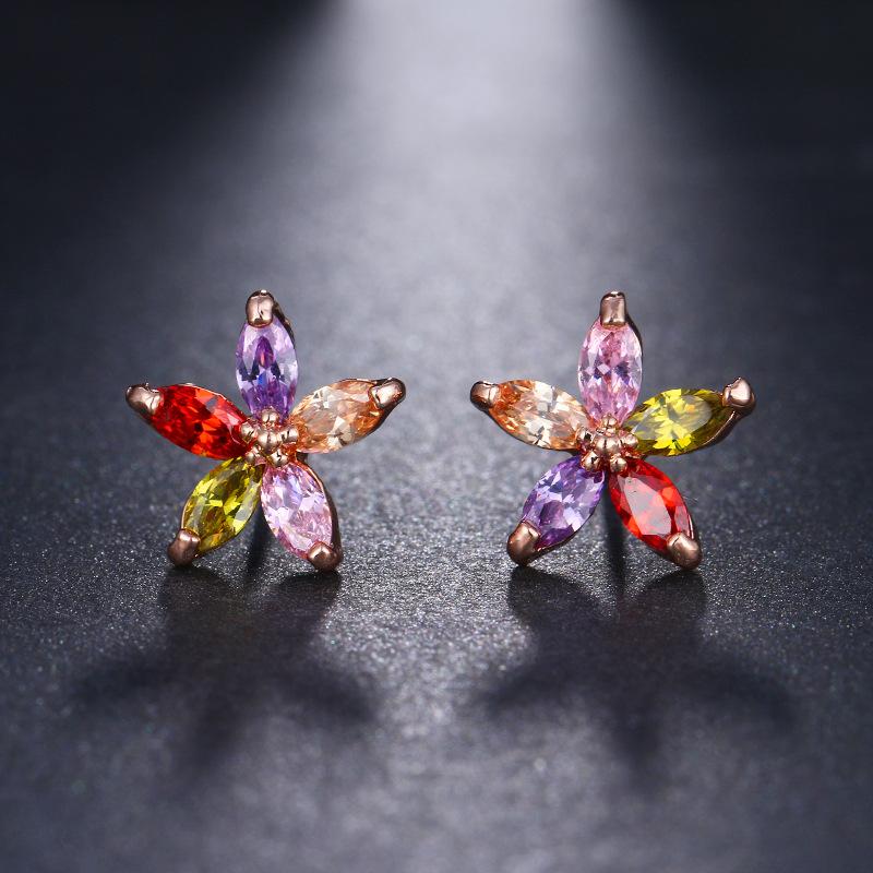 Colorful Cubic Zirconia Long Drop Earrings, Luxury Geometric Crystal Earrings, Elegant Evening Party Jewelry Gift