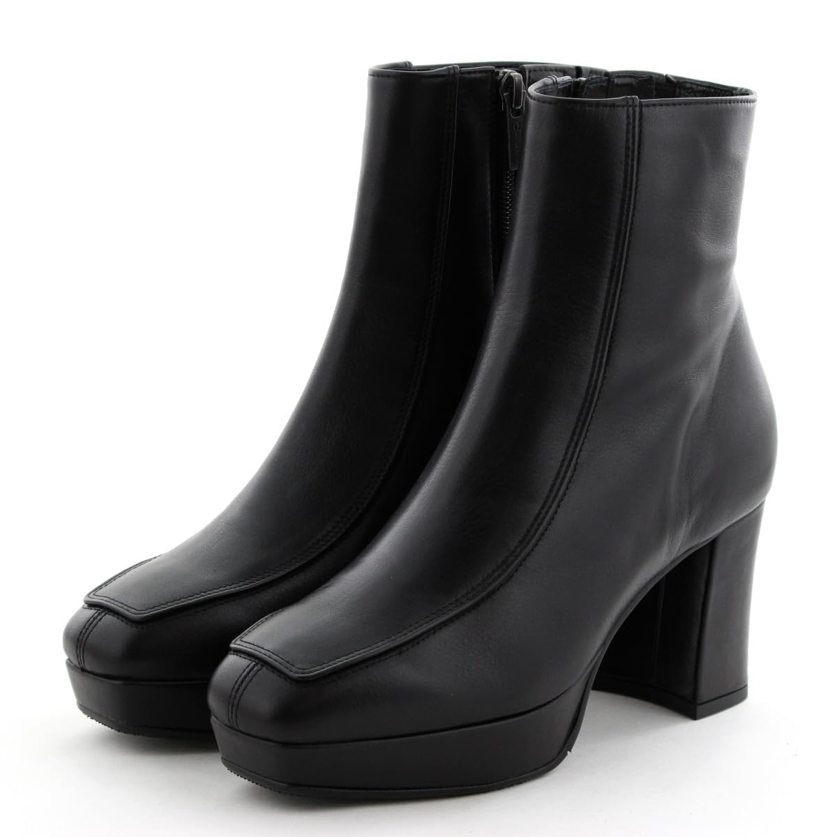 

Genuine leather cushioned platform warm HIMIKO square-toe storm boots 651413 black 235